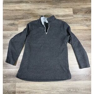 Catalina Womens Large Fleece Pullover Charcoal Gray Quarter Zip Mock Neck